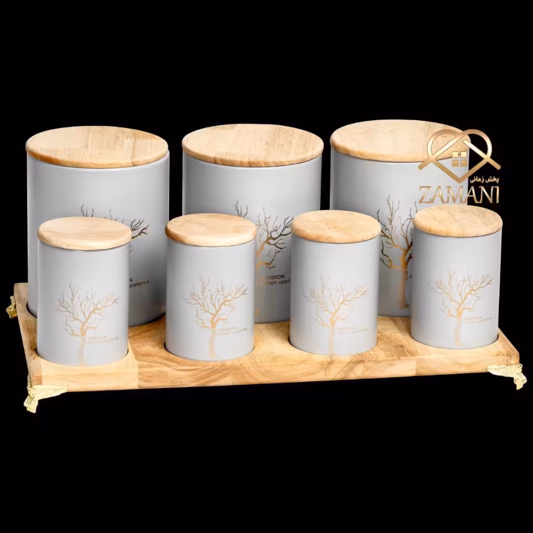 پاسماوری 8پارچه درب بامبو رنگ طوسی روشن