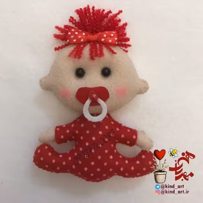 گیفت نمدی نوزاد نی نی دختر و پسر (جاسوییچی یا آویز کیف بچه کوچولو)