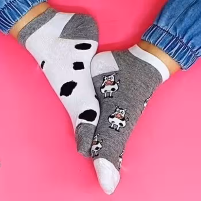 جوراب مچی طرح گاو زیبا فری سایز