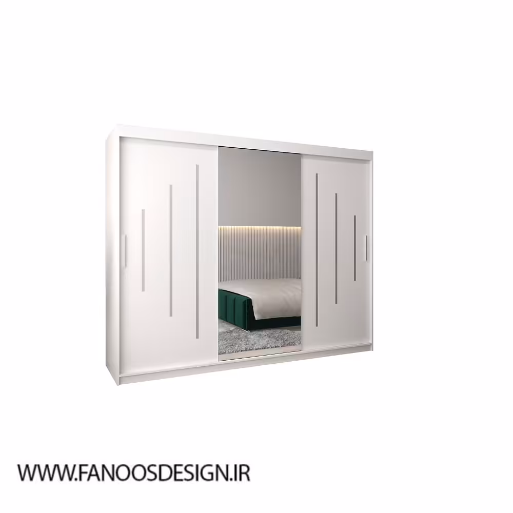 کمد لباس کشویی مشکی سایز 250*200*62 کد 9074