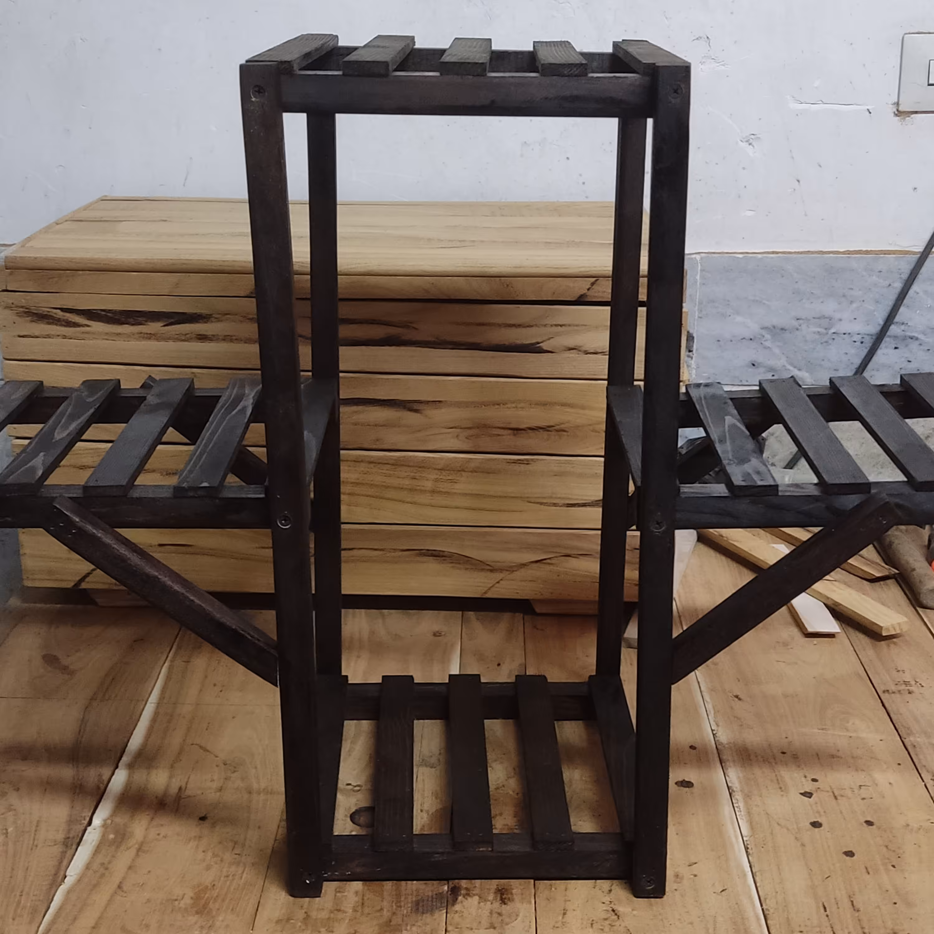 استند چهار گلدونه تمام چوب