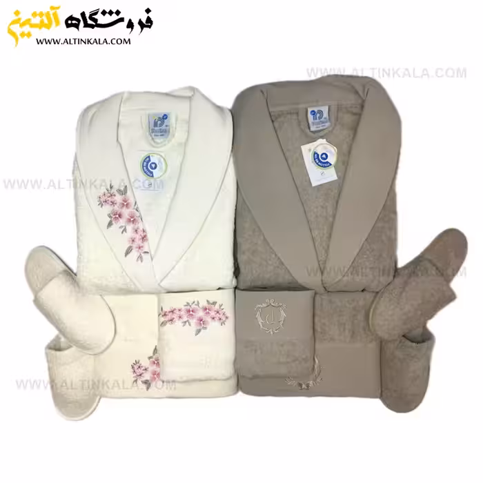 سرویس حوله عروس و داماد 10تکه طرح گلدوزی پودایران