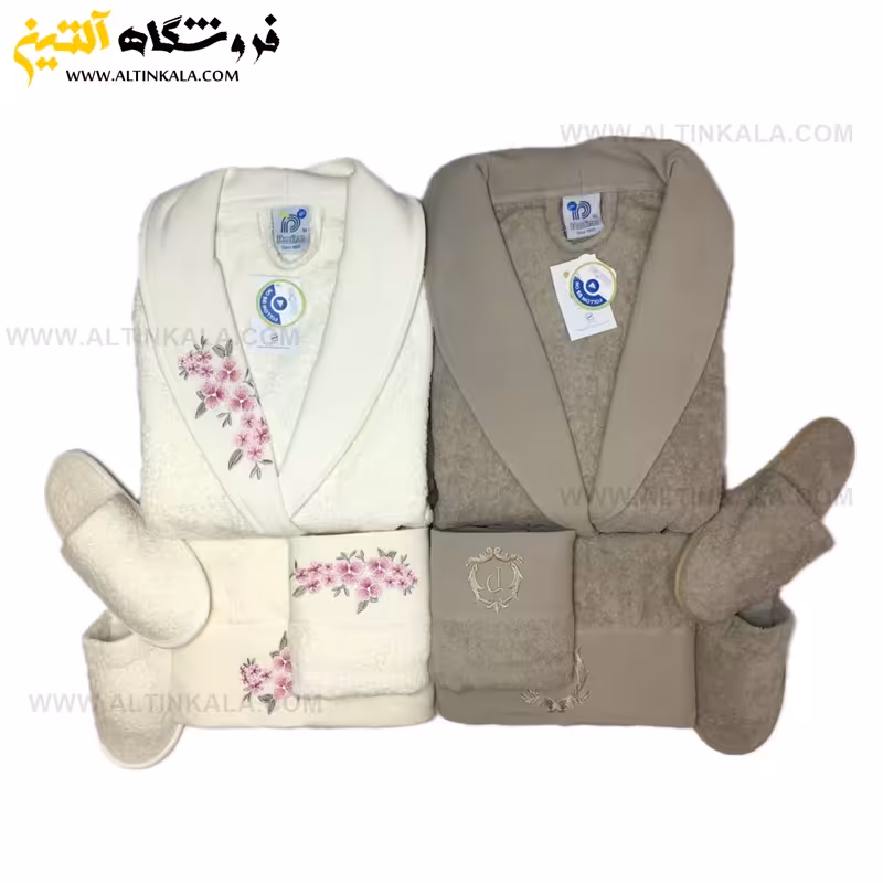 سرویس حوله عروس و داماد 10تکه طرح گلدوزی پودایران