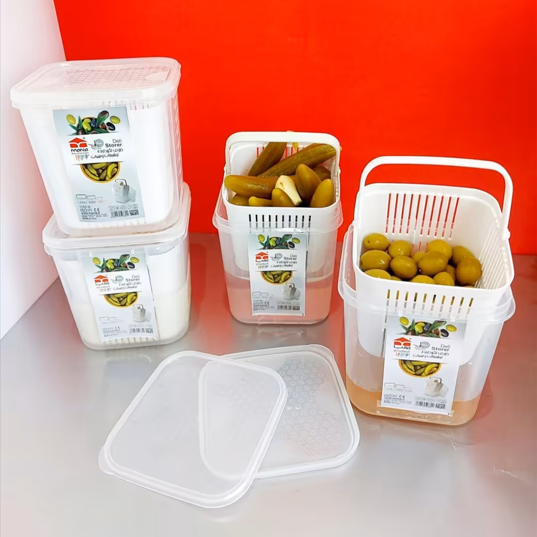 ظرف نگهدارنده ترشیجات و لبنیات بزرگ  آبکش دار