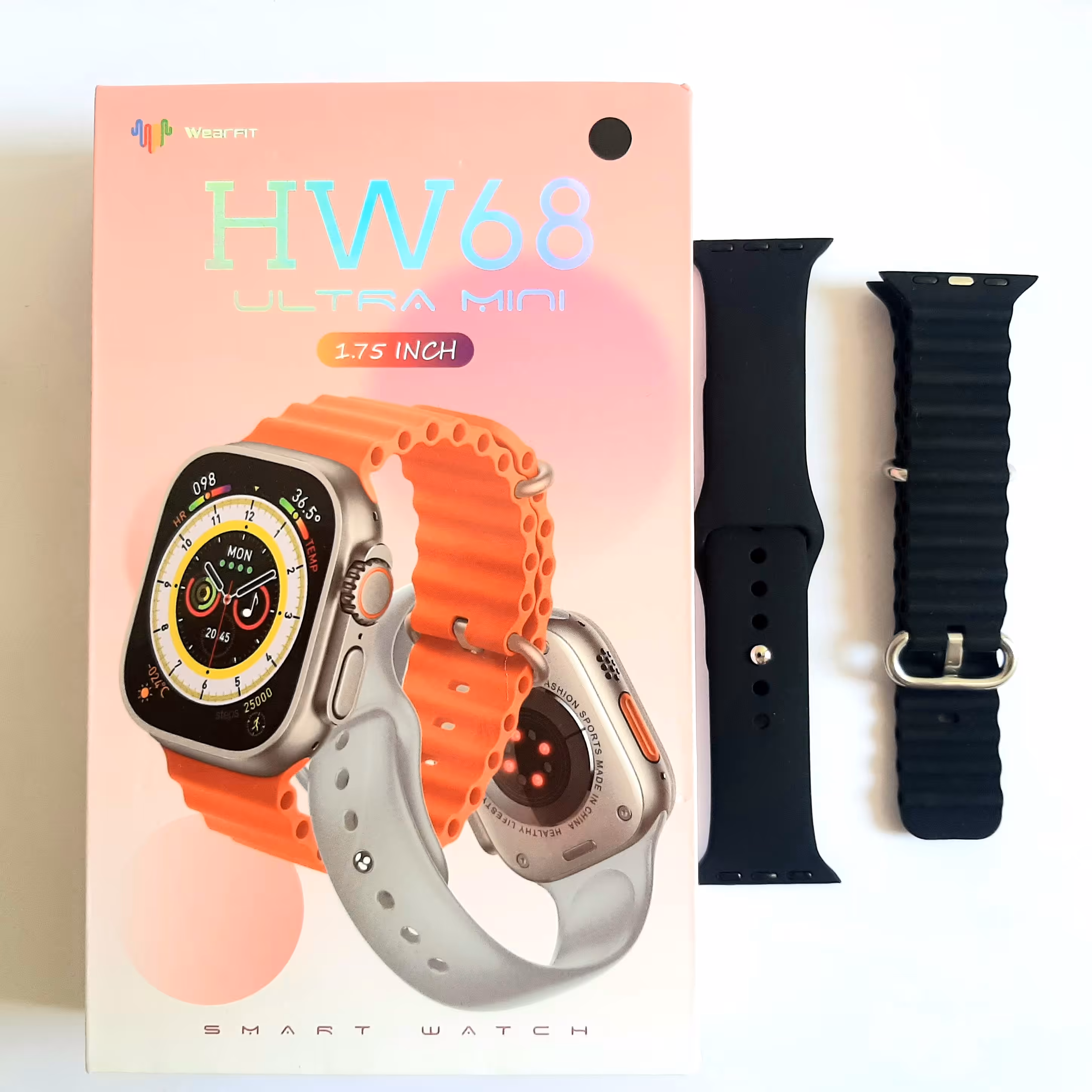 ساعت مچی هوشمند  اسمارت واچ HW 68  ULTRA MINI  مشکی رنگ ساعت عبدی