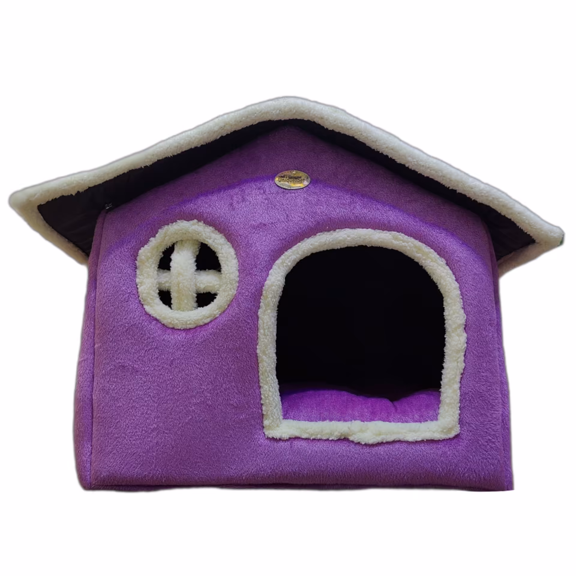 جای خواب سگ و گربه مدل خانه رنگ بنفش 