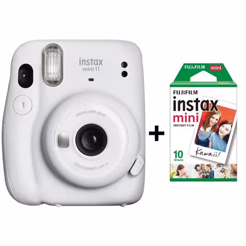 دوربین عکاسی چاپ سریع اینستکس مینی 11 فوجی   فیلم 10تایی FUJIFILM INSTAX MINI 11 (Ice White)