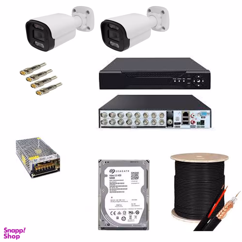 مجموعه کامل دوربين مداربسته و متعلقات تايكو مدل BM72HS-2D مجموعه 10 عددی