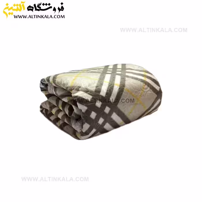 پتو گوسفندی نوجوان دولایه سایز 120×150 طرح چهارخانه شکلاتی