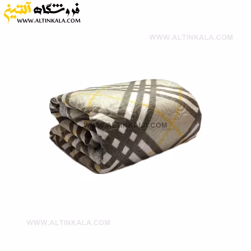 پتو گوسفندی نوجوان دولایه سایز 120×150 طرح چهارخانه شکلاتی
