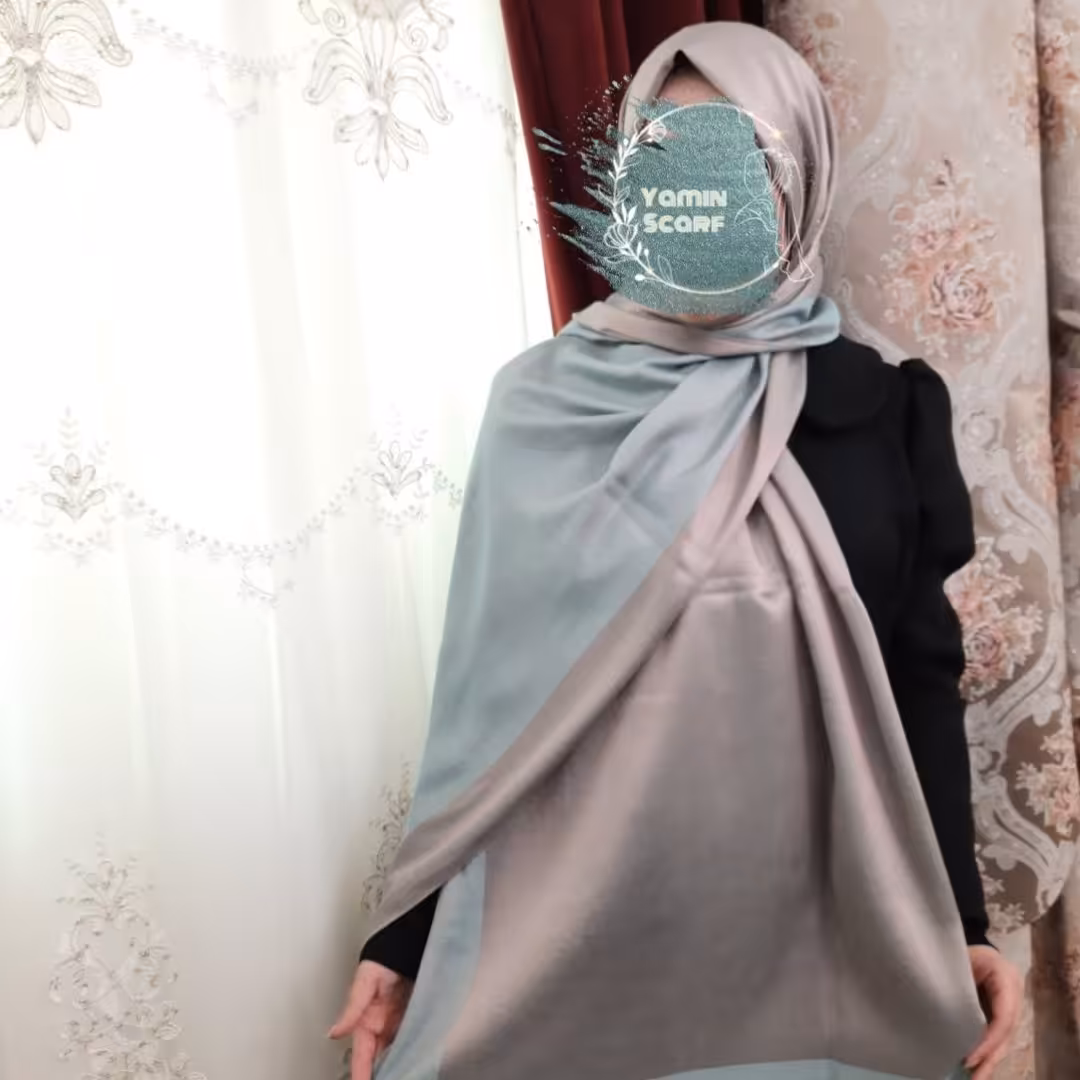 شال بامبو
رنگ آبی صورتی دورو