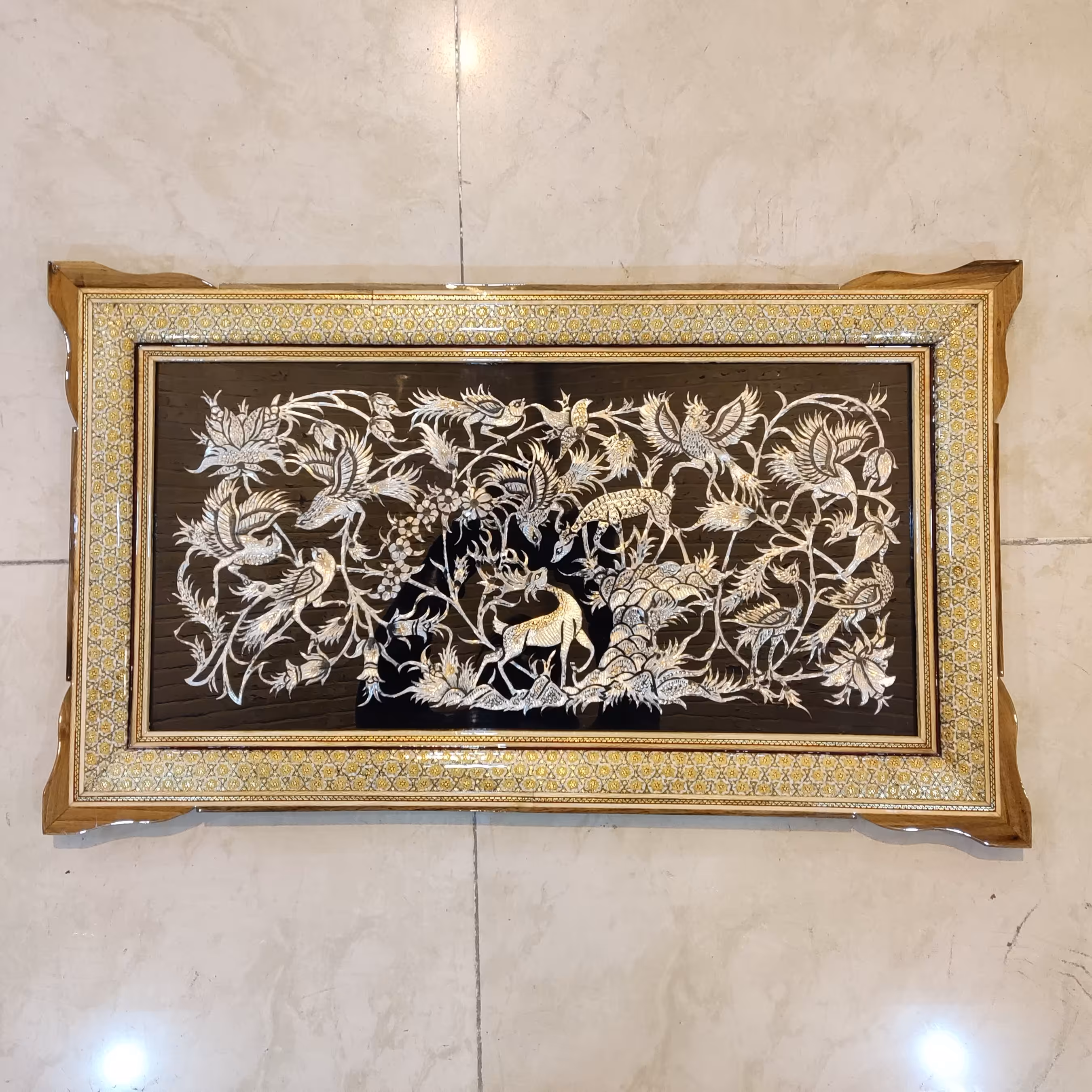 تابلو قلمزنی خاتم سه گل 