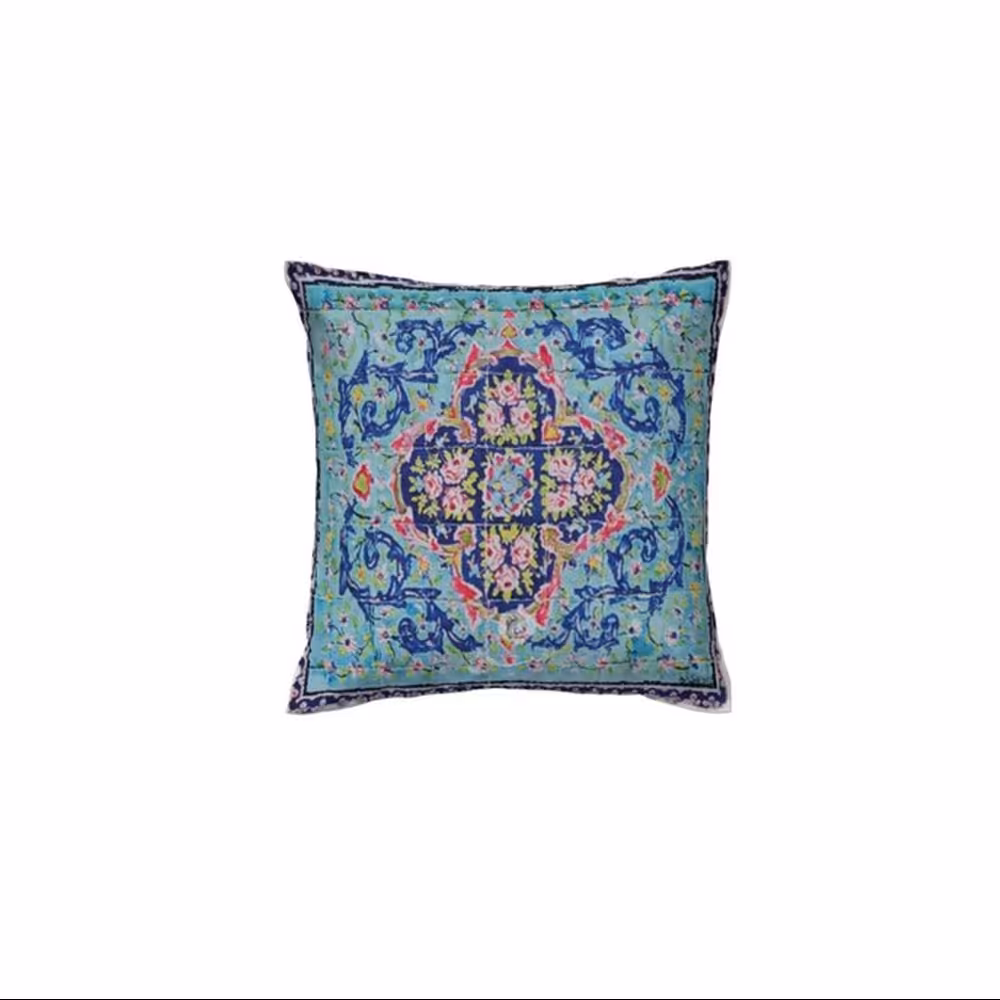 کاور کوسن طرح ترنج آبی بسته 2 عددی