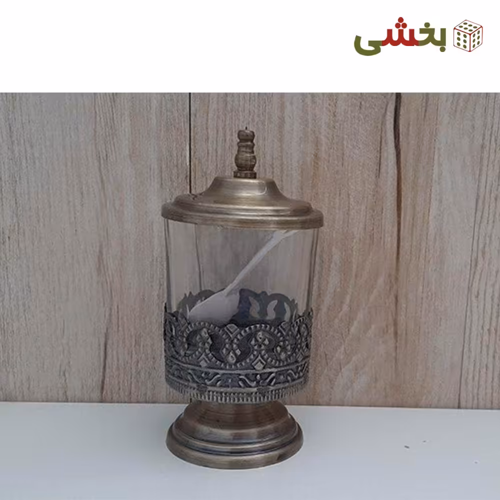 جا ادویه تک پایه دار آنتیک با قاشق