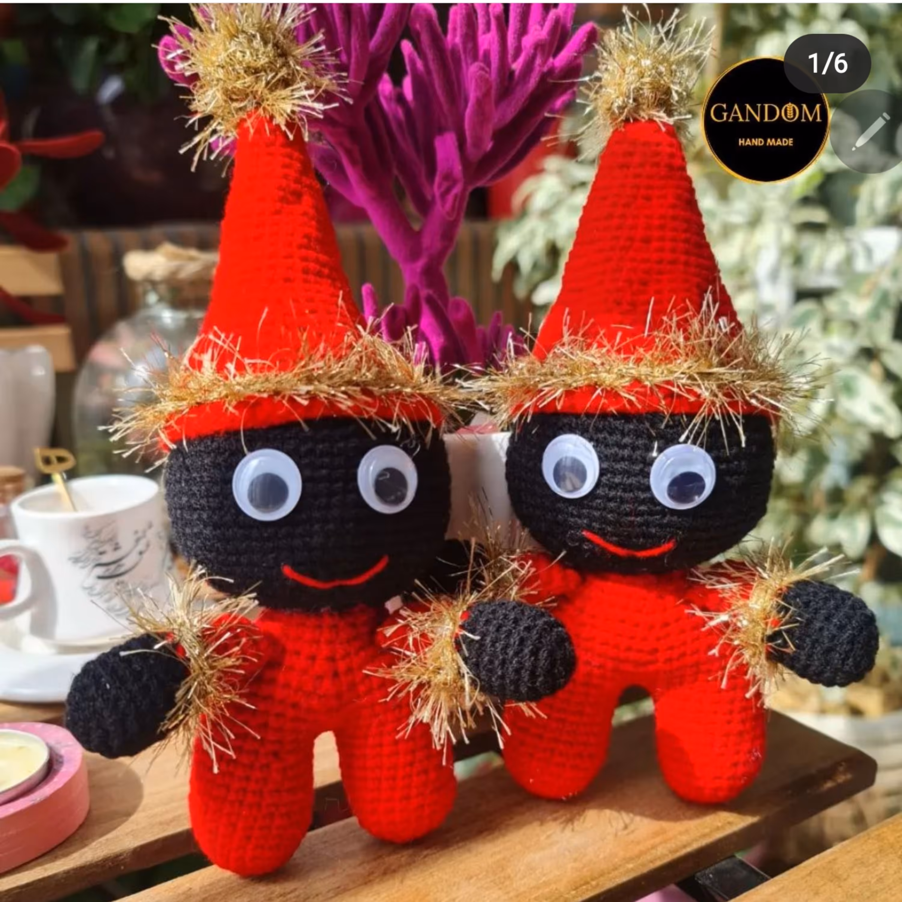 عروسک بافتنی حاجی فیروز مخصوص سفره هفت سین 2 عدد