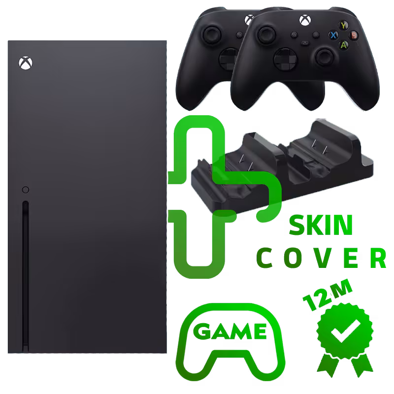 باندل ایکس باکس سری ایکس با دو دسته، باتری شارژی، پک بازی و ضمانت 12 ماهه