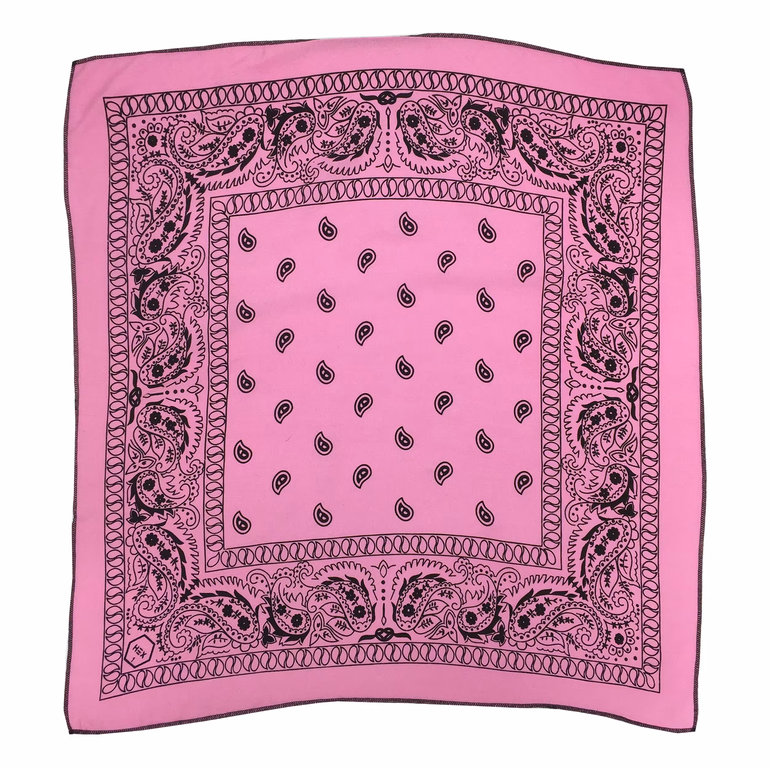 باندانا یا دستمال سر نخی مدل بته جقه اصلی صورتی پررنگ