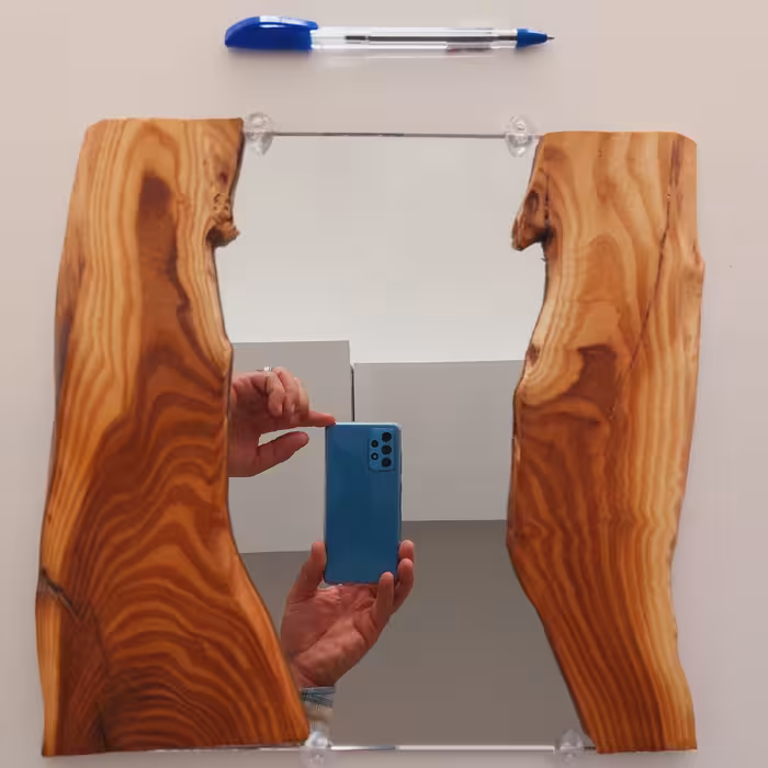 آینه روستیک چوبی 