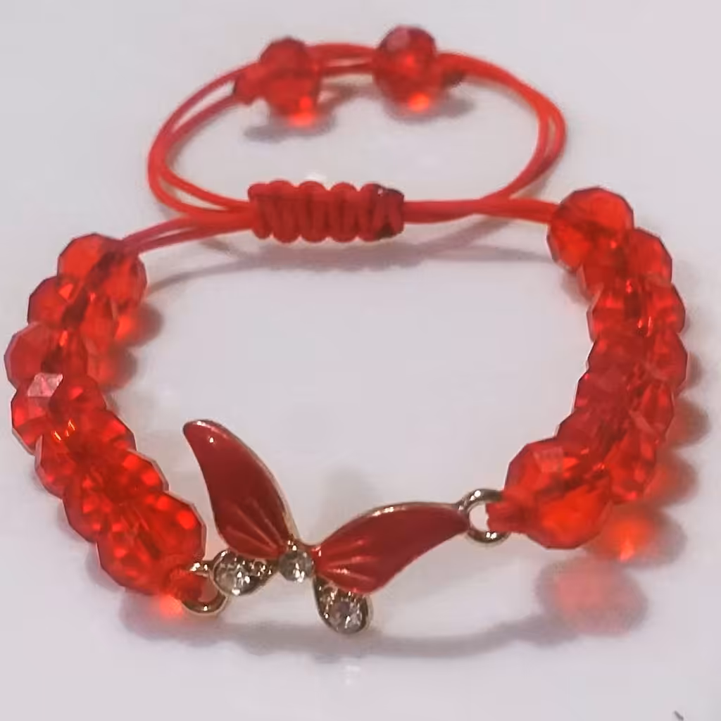 دستبندتراشه دانه اناری همراه پروانه