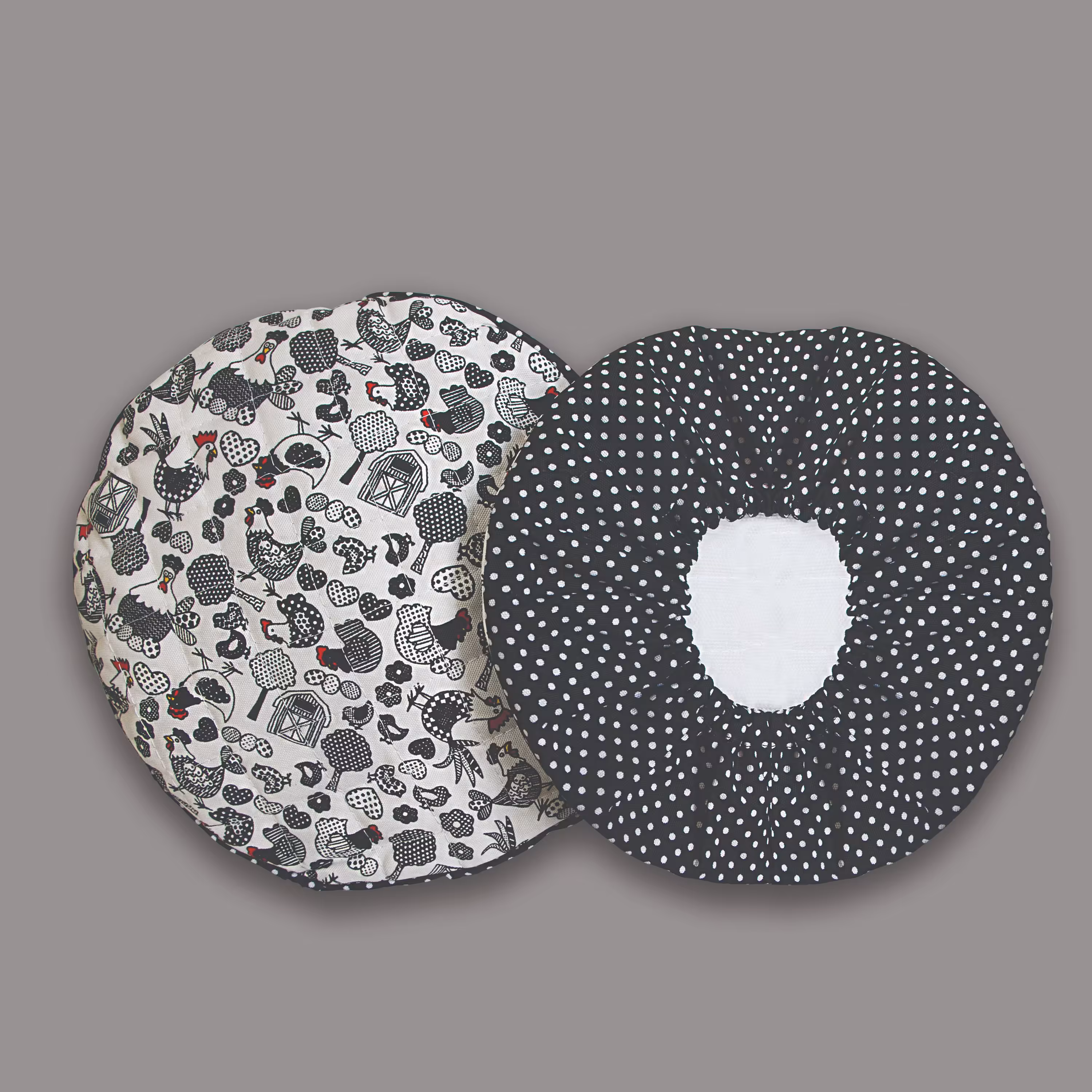 دمکن سه تایی کتان طرح خروس