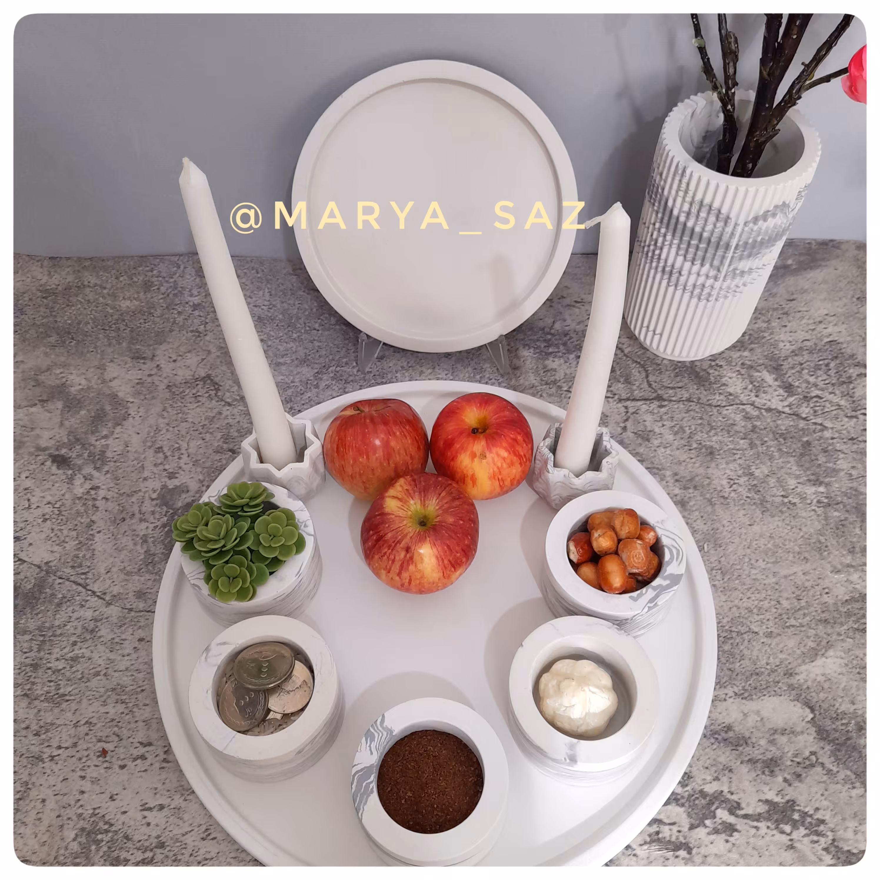 هفت سین طرح شات  گرد  10 تیکه  بدون آینه