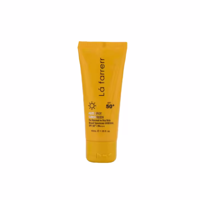 کرم ضد آفتاب و ضد لک بی رنگ پوست معمولی تا خشک لافارر SPF 50
