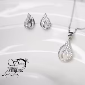 نیمست نقره زنانه طرح اشکی