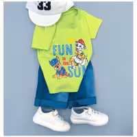 تیشرت و شلوارک بچگانه اسپرت جنس تیشرت سوپر پنبه اعلا و شلوارک جین کاغذی