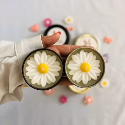 شمع قوطی گل بابونه