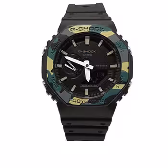 ساعت مچی کاسیو سری جی شاک مدل GA-2100 | ارتشی روشن