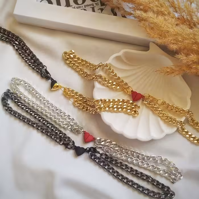 ست دستبند جفتی آهنربایی.کد ست 455070 برند آلومینیوم.دوام رنگ بالا.در سه رنگ