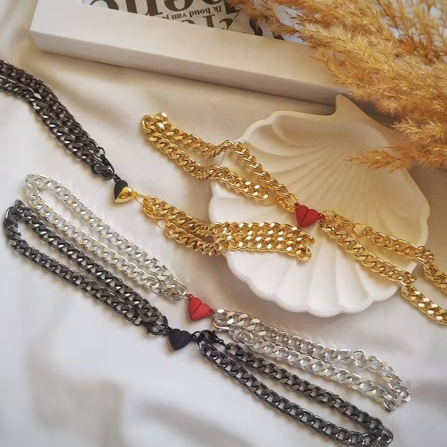 ست دستبند جفتی آهنربایی.کد ست 455070 برند آلومینیوم.دوام رنگ بالا.در سه رنگ