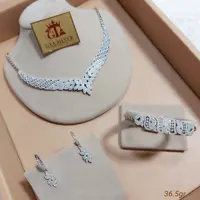 سرویس نقره زنانه میکرو پرکار با عیار استاندارد 925 و آبکاری طلا سفید
