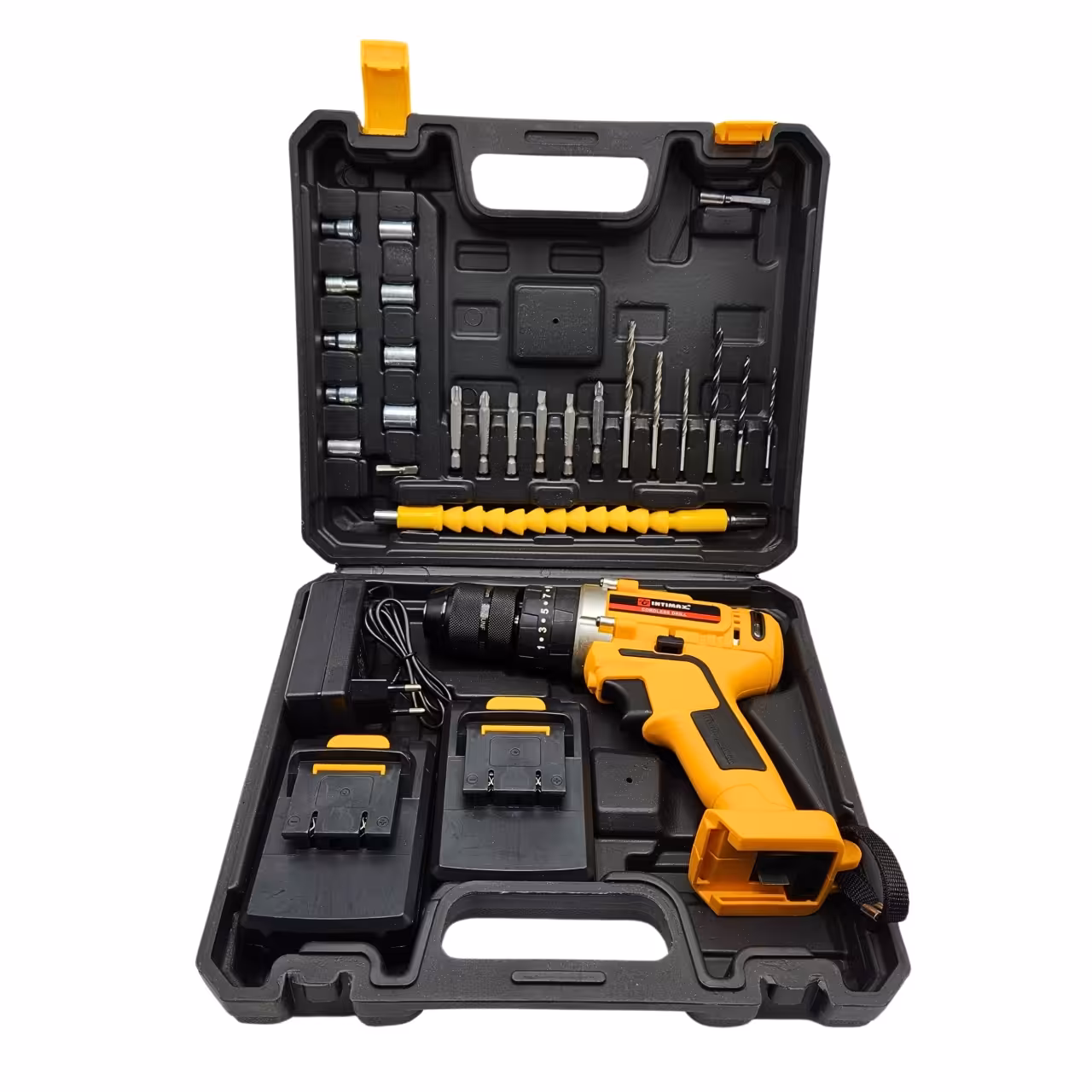 دریل پیچ گوشتی شارژی چکشی اینتیمکث کد 100236 مجموعه 25 عددی
