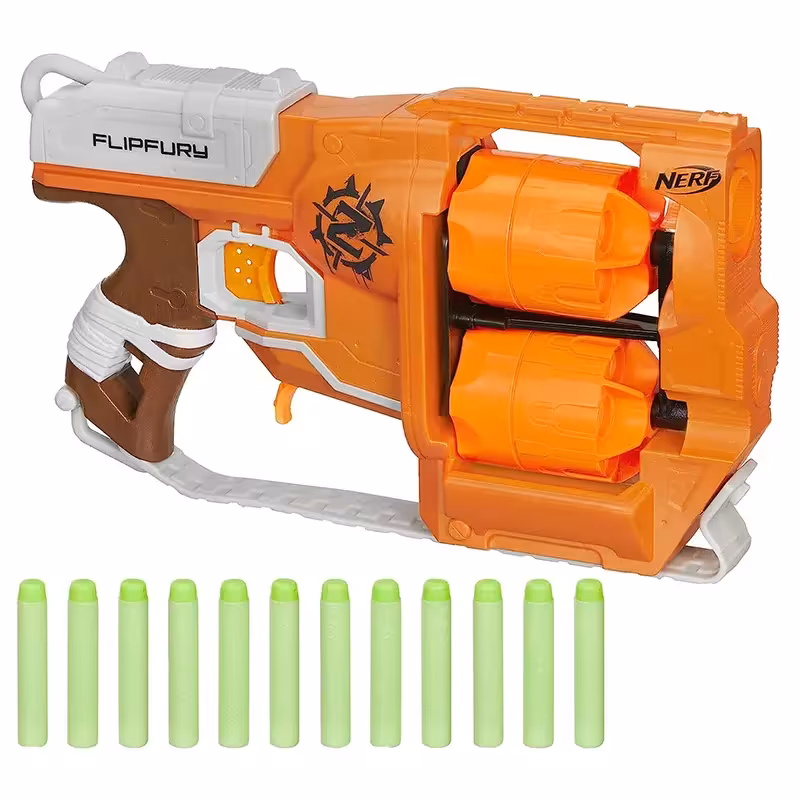 تفنگ اسباب بازی کودک نرف مدل  Nerf Zombie Strike FlipFury Blaster کد A9603