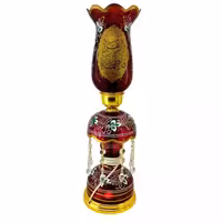 103252-لاله شمعدانی کوچک ارتفاع 46 قطر دهانه 11-قرمز یا اباصالح المهدی عج و یا فاطمه الزهرا س-کنار منبری هیئت