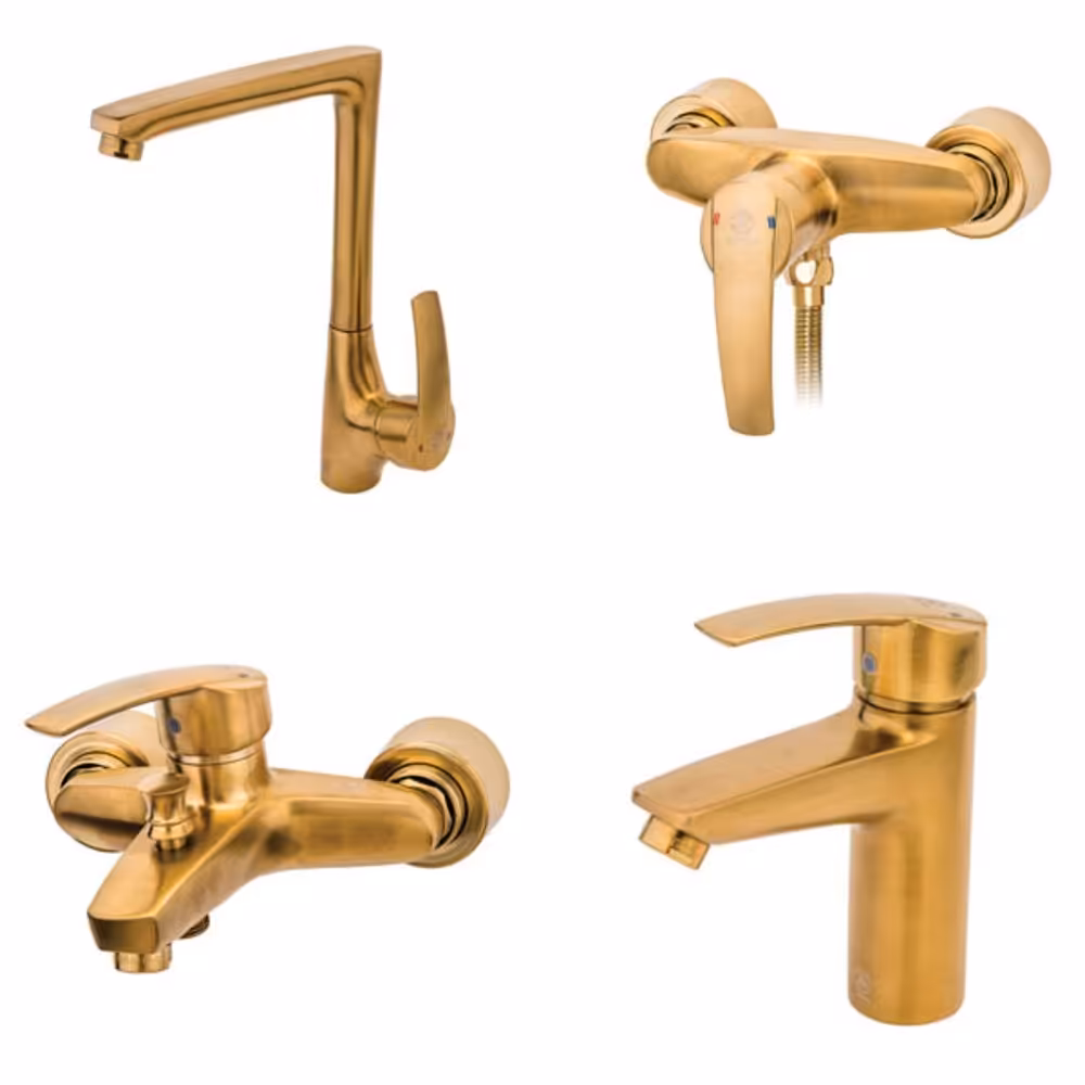 ست کامل شیرالات قهرمان مدل بهادر طلایی مات (60 ماه گارانتی)