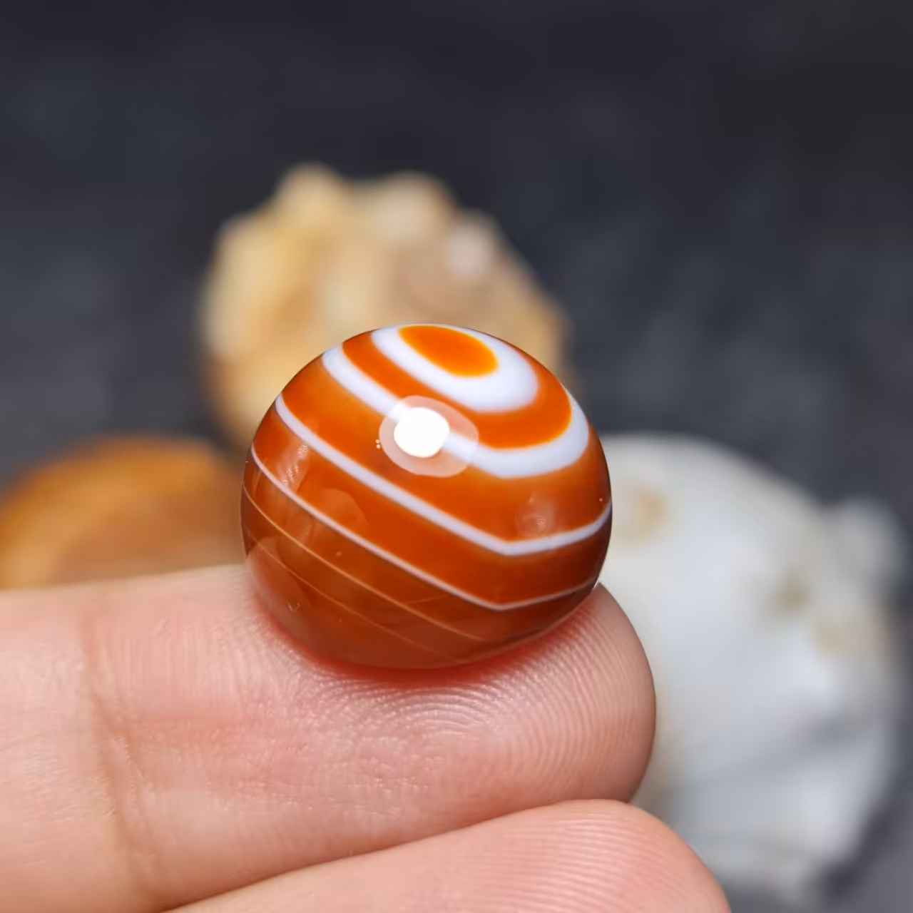  نگین درشت فوق العاده زیبای سنگ عقیق سه پوست باباقوری خوش رنگ اصل معدنی
کد  28099