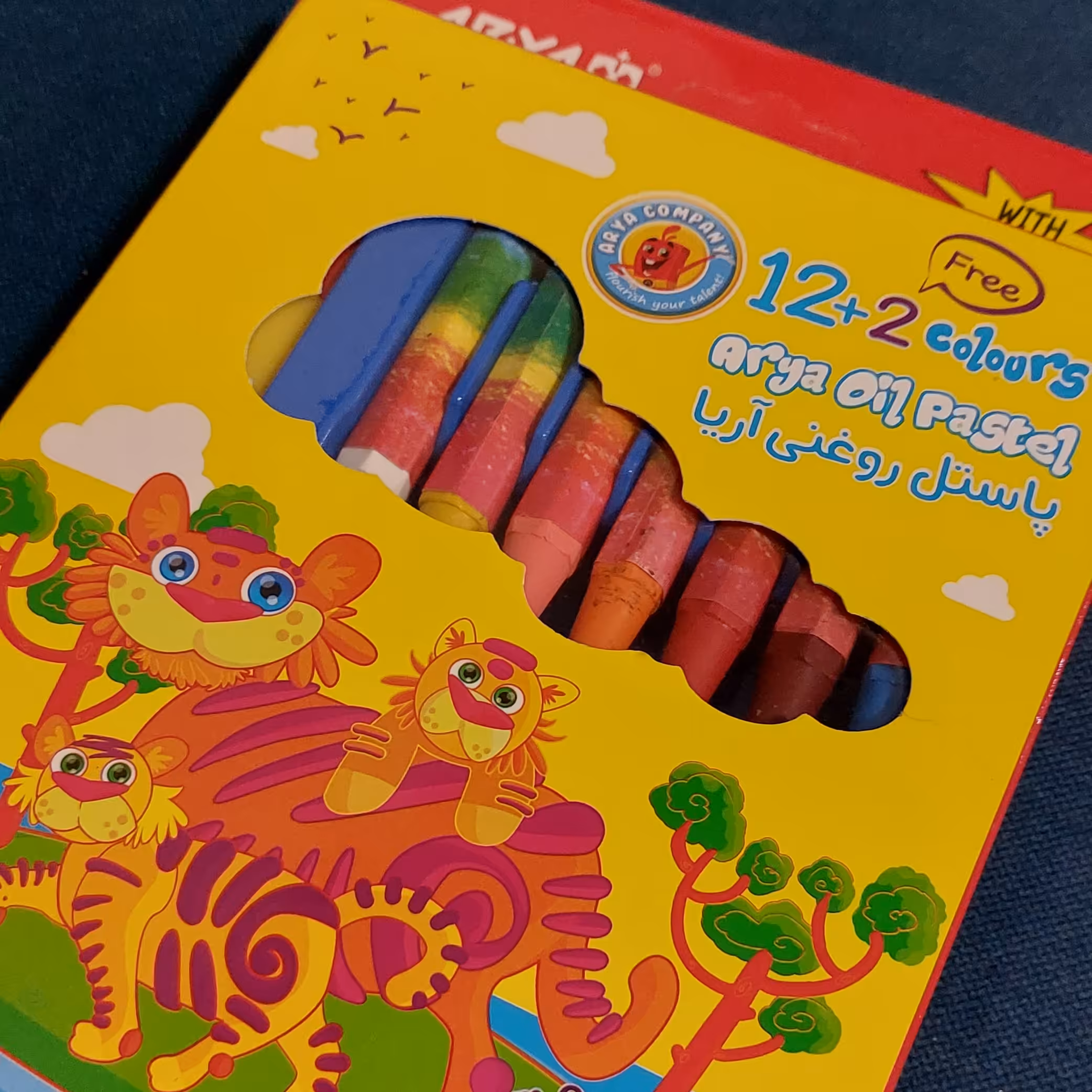 پاستل 12 رنگ روغنی آریا کد 2027