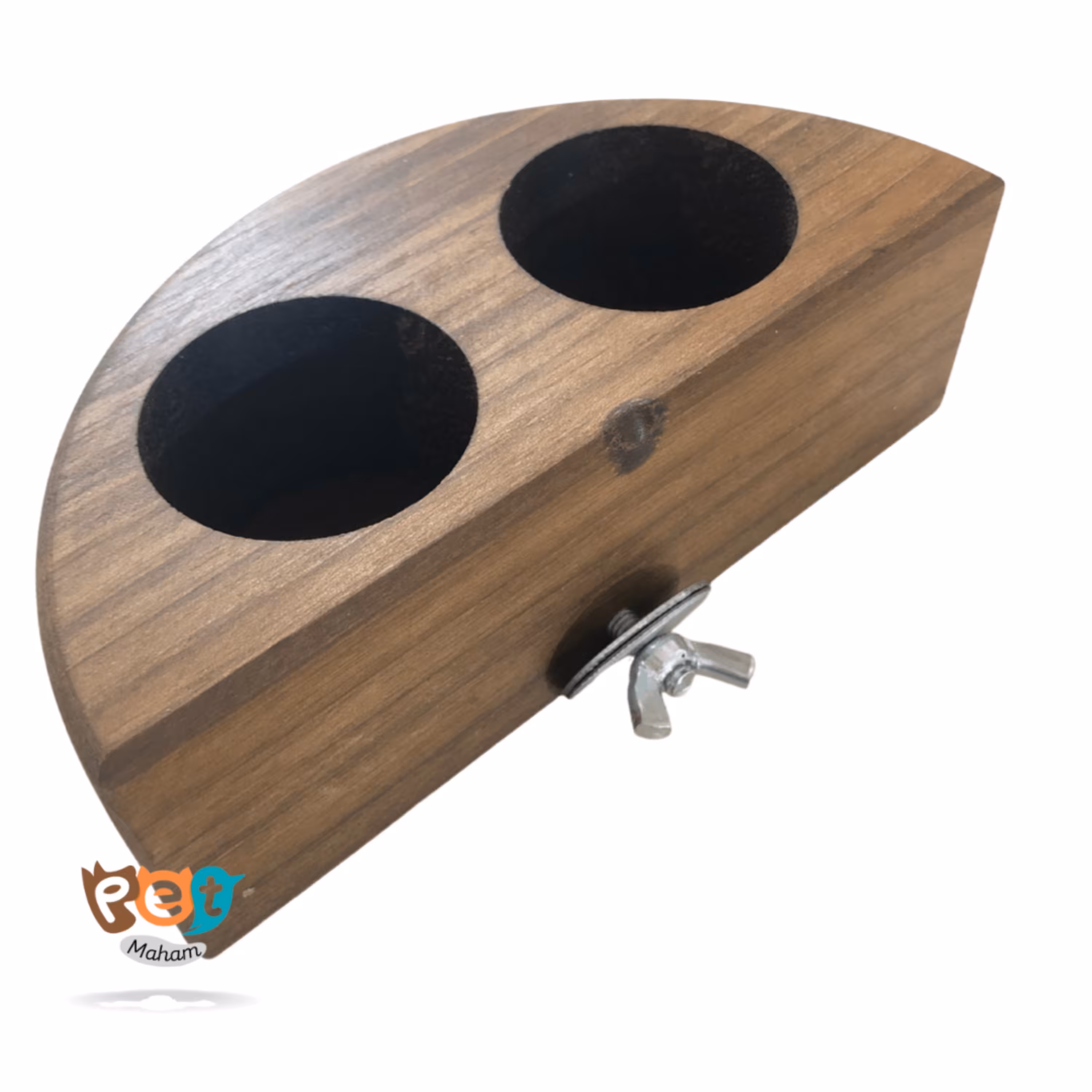 دانخوری چوبی پرنده دو سوراخ مخصوص پرنده های کوچک و متوسط جسه