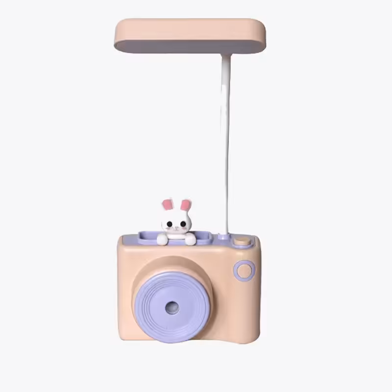 چراغ مطالعه رومیزی طرح دوربین عکاسی جاقلمی دار همراه با مداد تراش