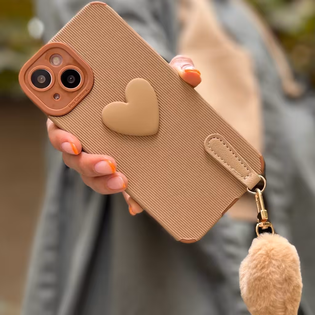 قاب گوشی  کبریتی آویز قلبدار مناسب آیفون سامسونگ وشیائومی