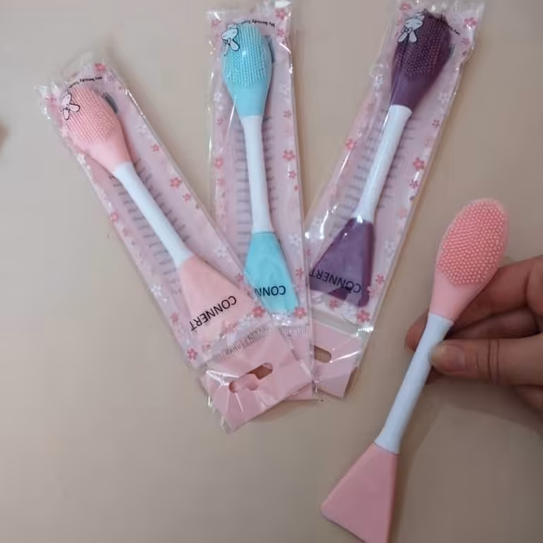 براش ماسک دو سر سیلیکونی دومدل خرگوشی و ساده ضد حساسیت