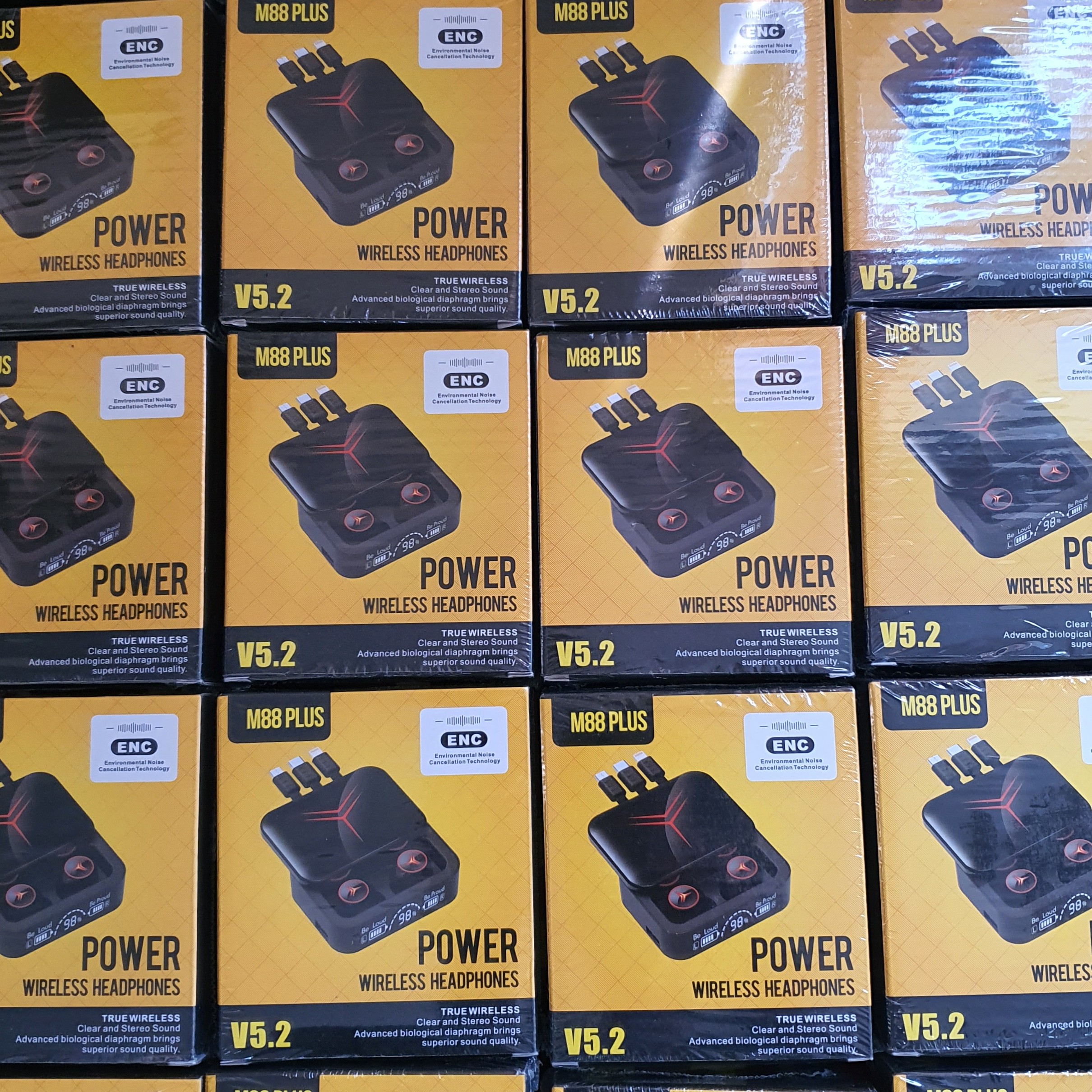 ایرپاد پاوربانک دار M88 plus  همراه 4 کابل ENC دار با السیدی دار  با ورژن بلوتوث V5.2