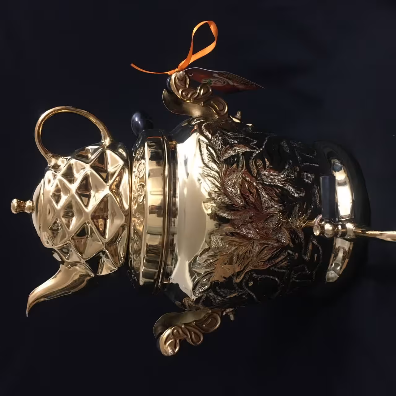 کتری قوری شیر دار برنجی 