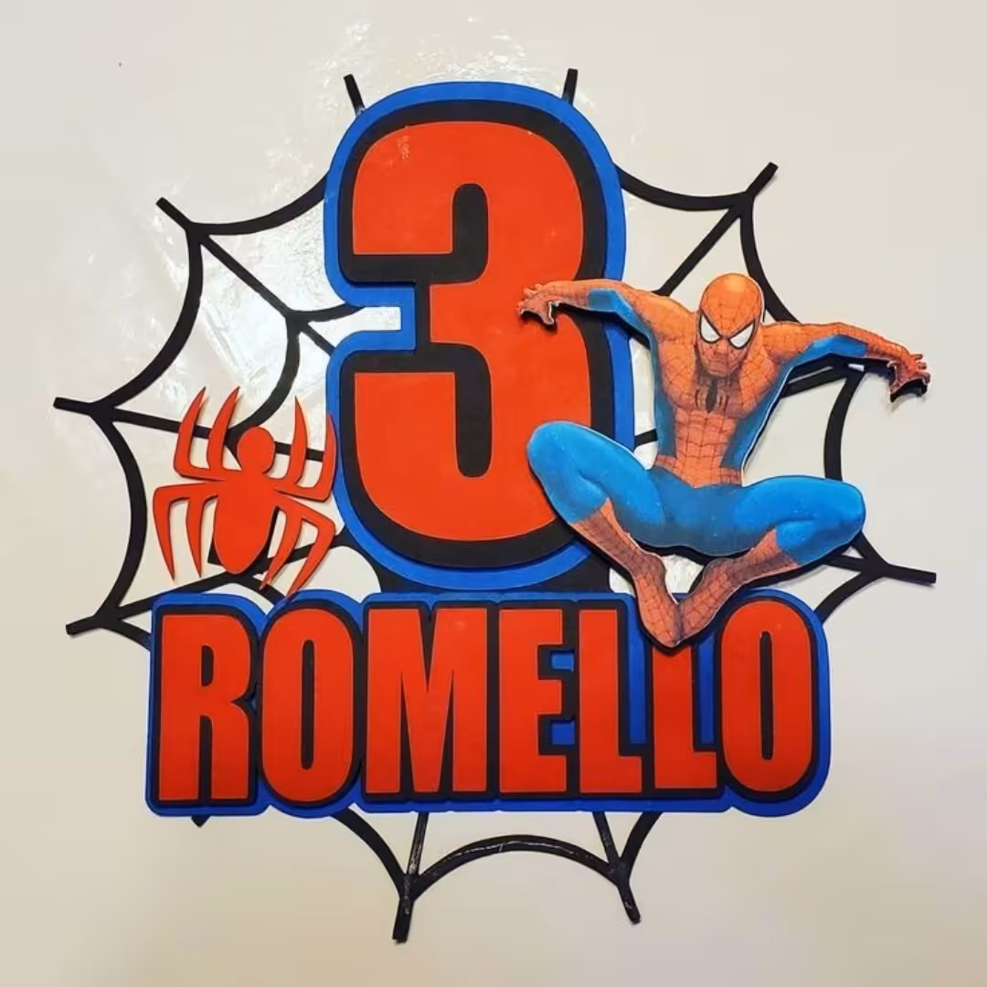  تاپر تزئین کیک تولد  مردعنکبوتی 