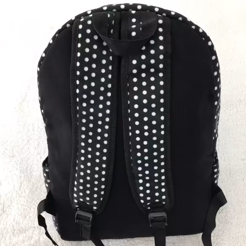 کوله پشتی طرح خال خالی پارچه مخمل رنگ ثابت و قابل شستشو