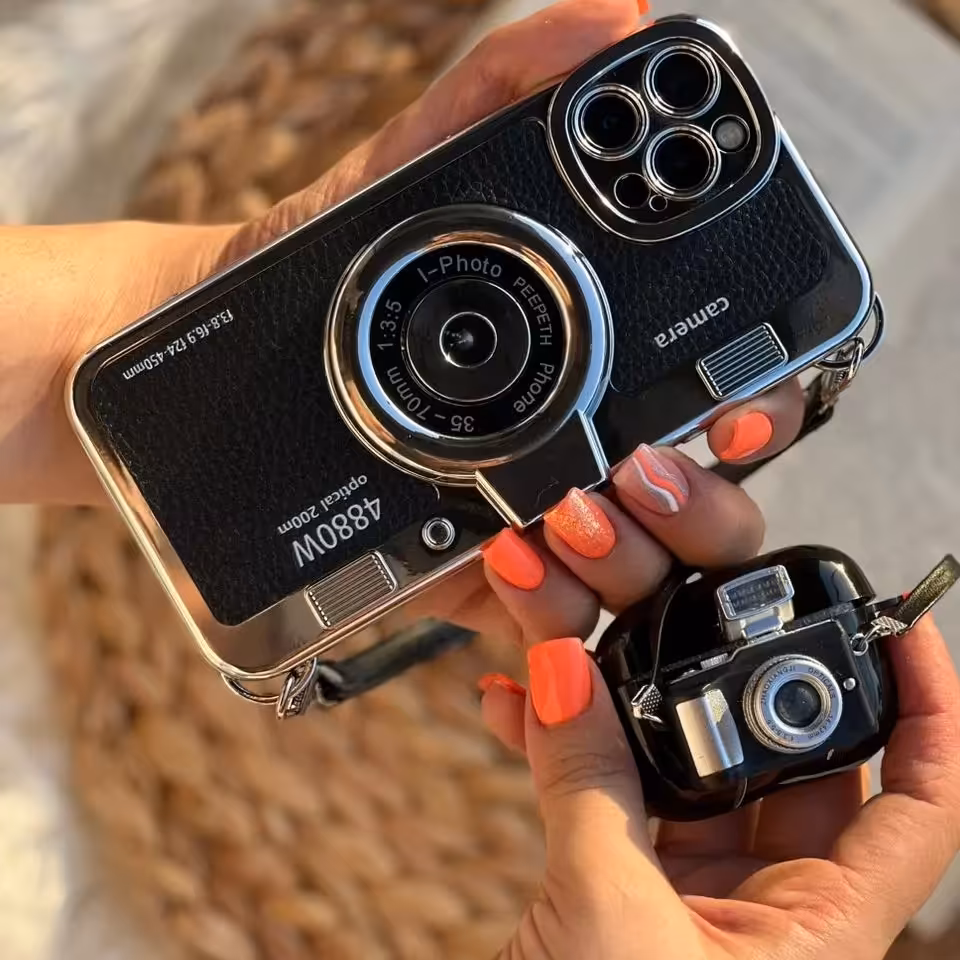 قاب موبایل آیفون دوربین آنالوگ کلاسیک محافظ لنزدار