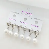 گوشواره مروارید مارک ژوپینگ رنگ نقره ای ثابت و ضدحساسیت 