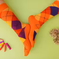 جوراب نیم ساق مدل اسکاچ نارنجی